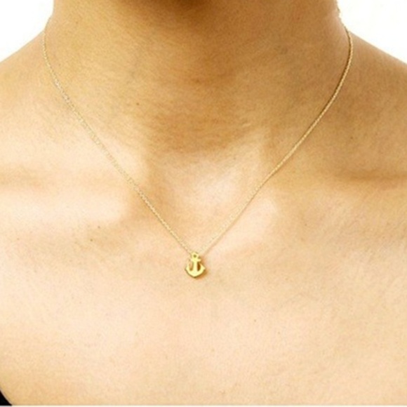 Gold Sparkling Friendship Anchor Pendant Necklace - Picture 2 of 2